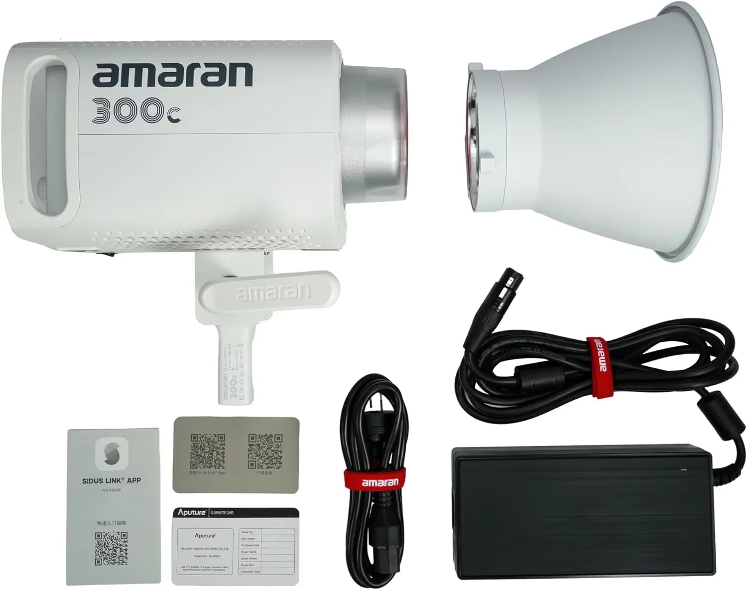 300C RGB COB Video Light 2500K-7500K CCT with G/M Adjustment Hyper Reflector APP Control for Video Recording by Aputure