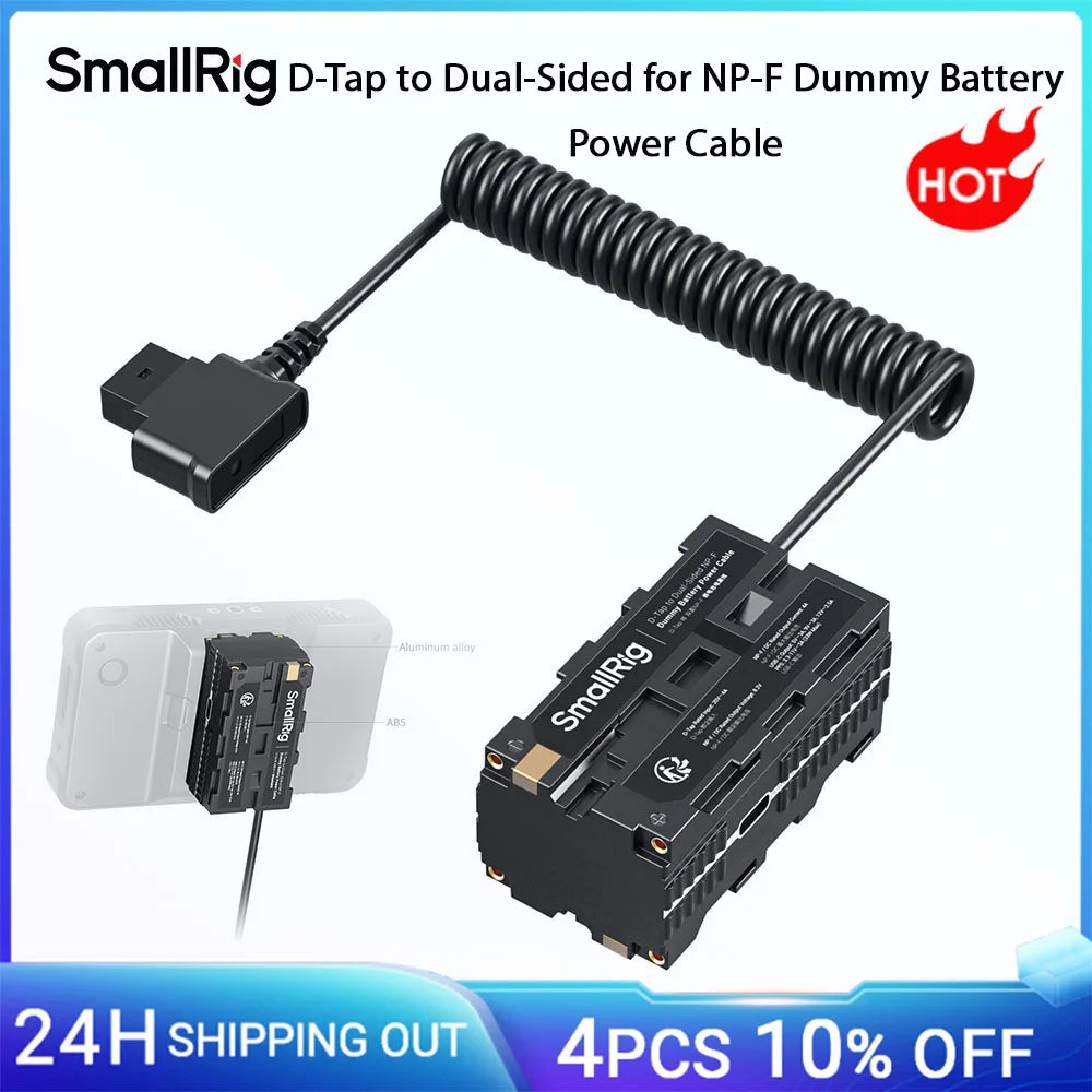 D-Tap to Dual-Sided for NP-F Dummy Battery, with USB-C DC Port LED Display for Monitor Wireless Video Transmitters 4884