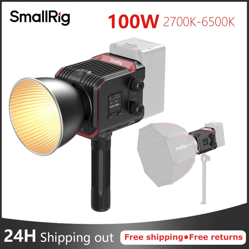 Smallrig RC100B RC 100B LED Video Light 100W 2700K-6500K Palm-Sized Portable Support Battery Mount Expanded and App Control