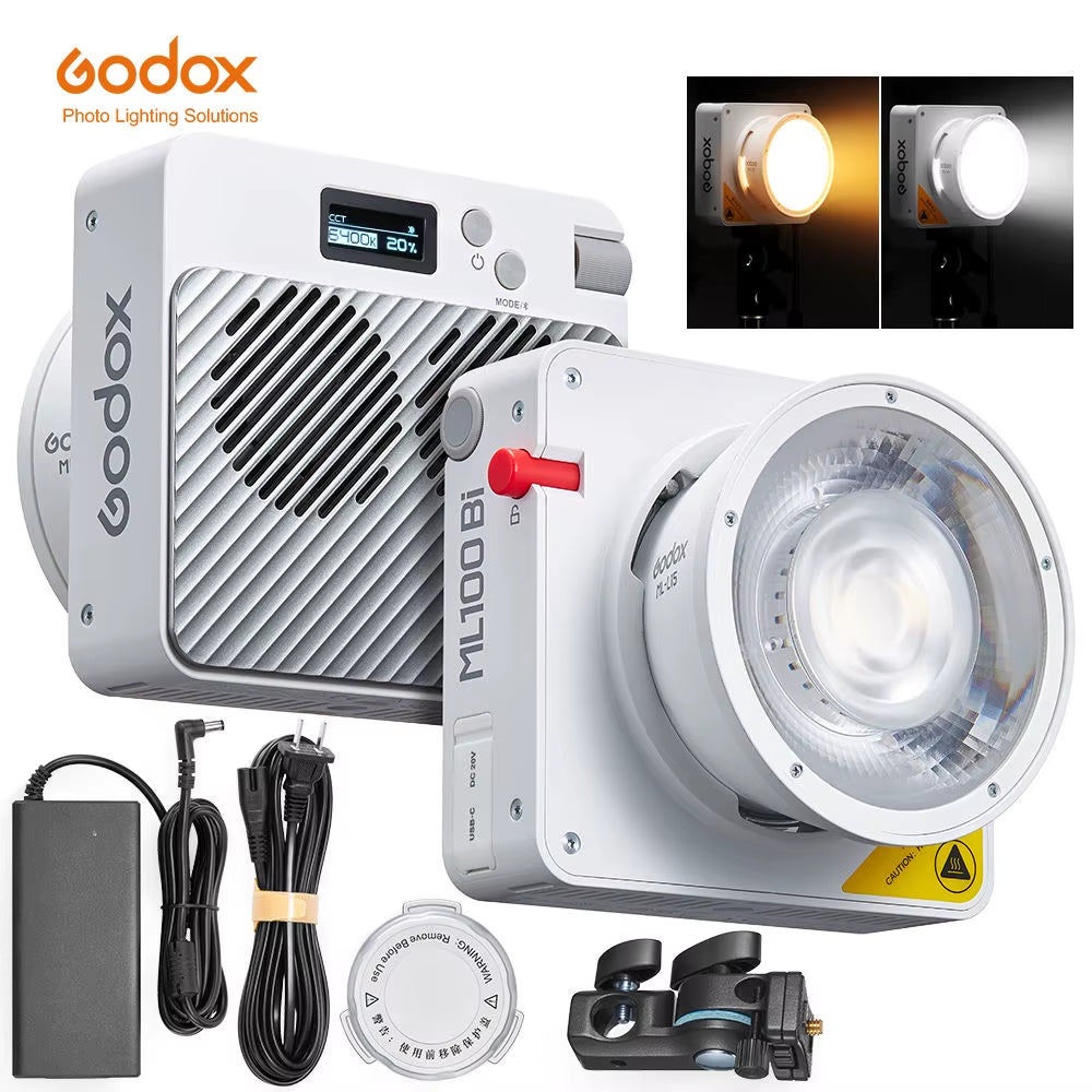 Godox Ml100Bi 120W Bi-Color Pocket LED Video Light Metal & Plastic Vlog Photography Fill Light