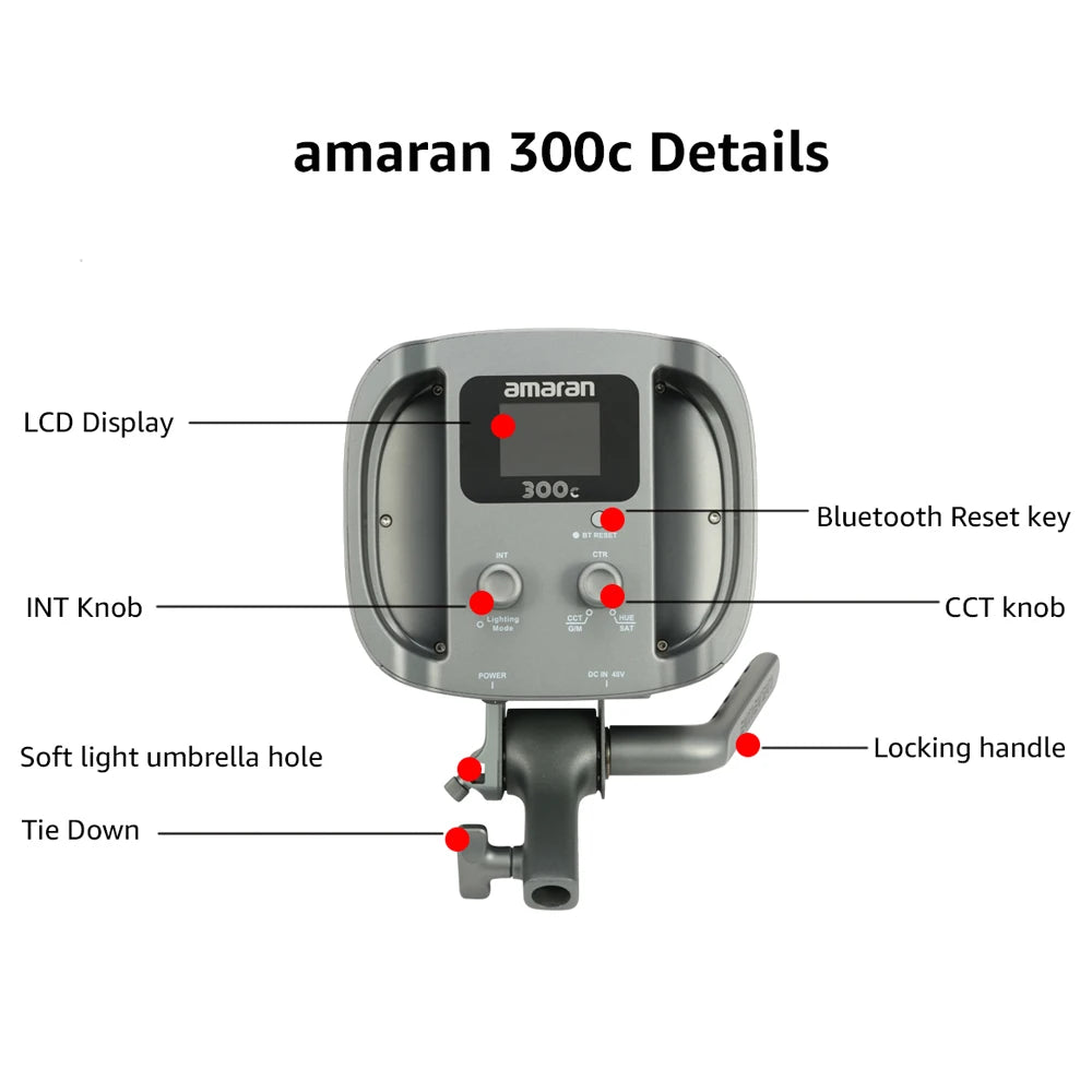 Amaran 300C RGB Video Light Full Color 2500K-7500K Bowen Mount Photography Light for Video Recording Outdoor Shooting by