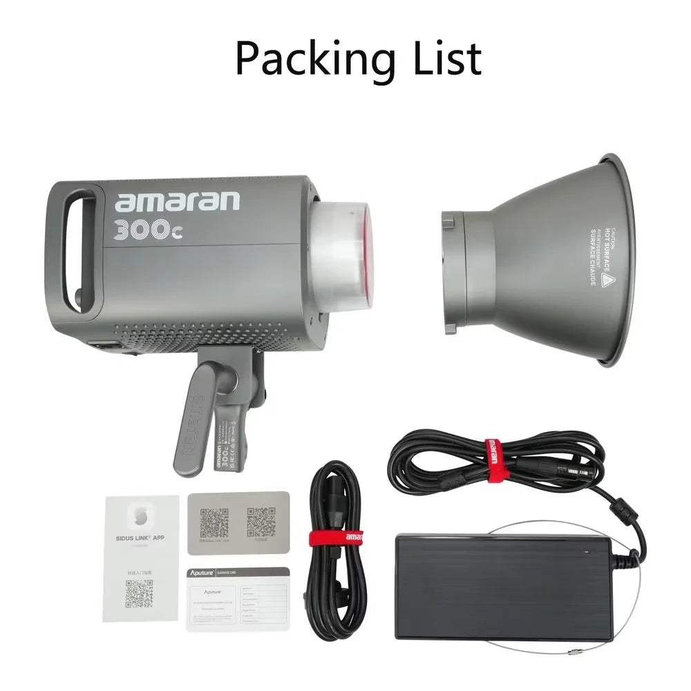 300C RGB COB Video Light 2500K-7500K CCT with G/M Adjustment Hyper Reflector APP Control for Video Recording by Aputure