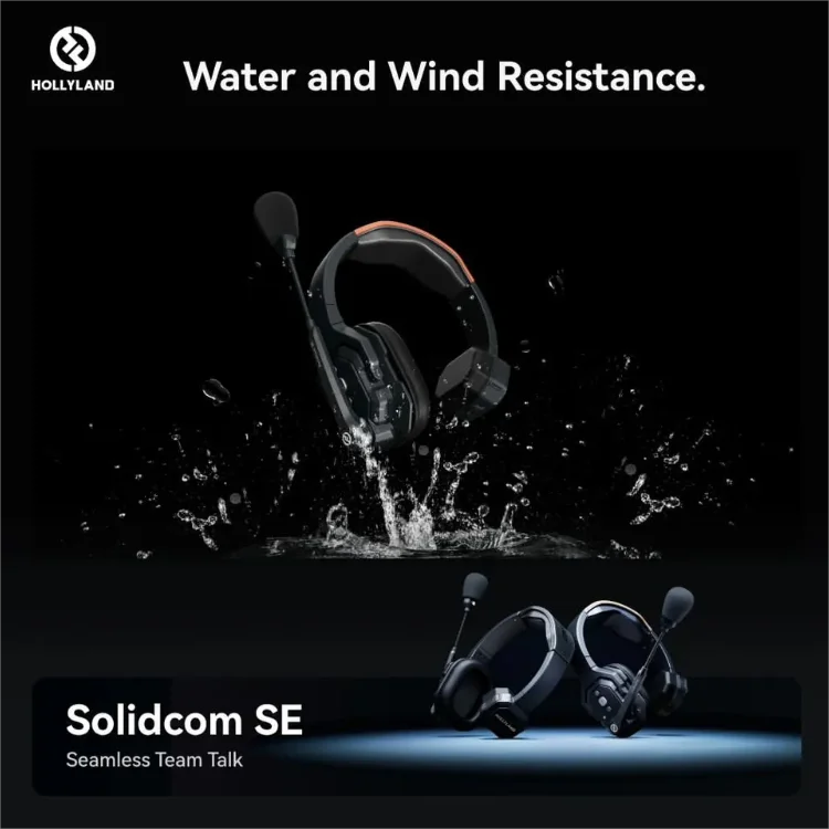 Hollyland Solidcom SE Wireless Headset Intercom System with Noise Cancellation Water Resistance (3 - 8 Units)
