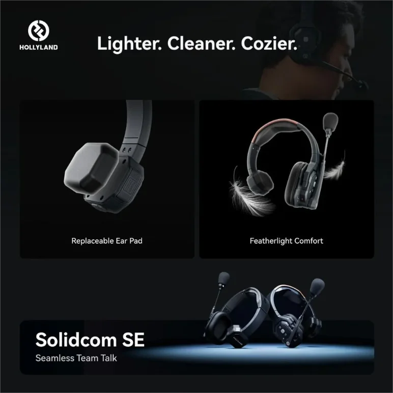 Hollyland Solidcom SE Wireless Headset Intercom System with Noise Cancellation Water Resistance (3 - 8 Units)