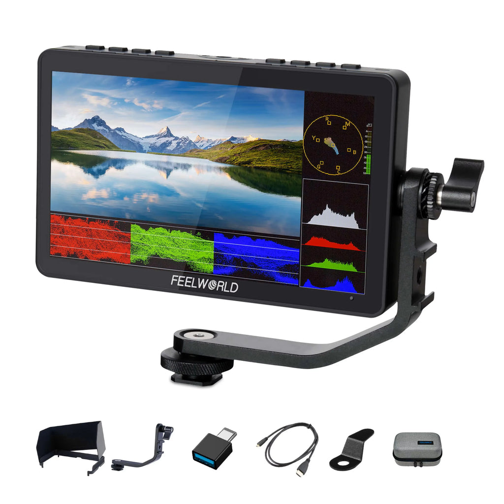6 Inch FEELWORLD F5 PRO V4 3D LUT 4K HDMI Input Output Touch Screen Monitor for DSLR Camera Monitor Camera Dslr Field Monitor