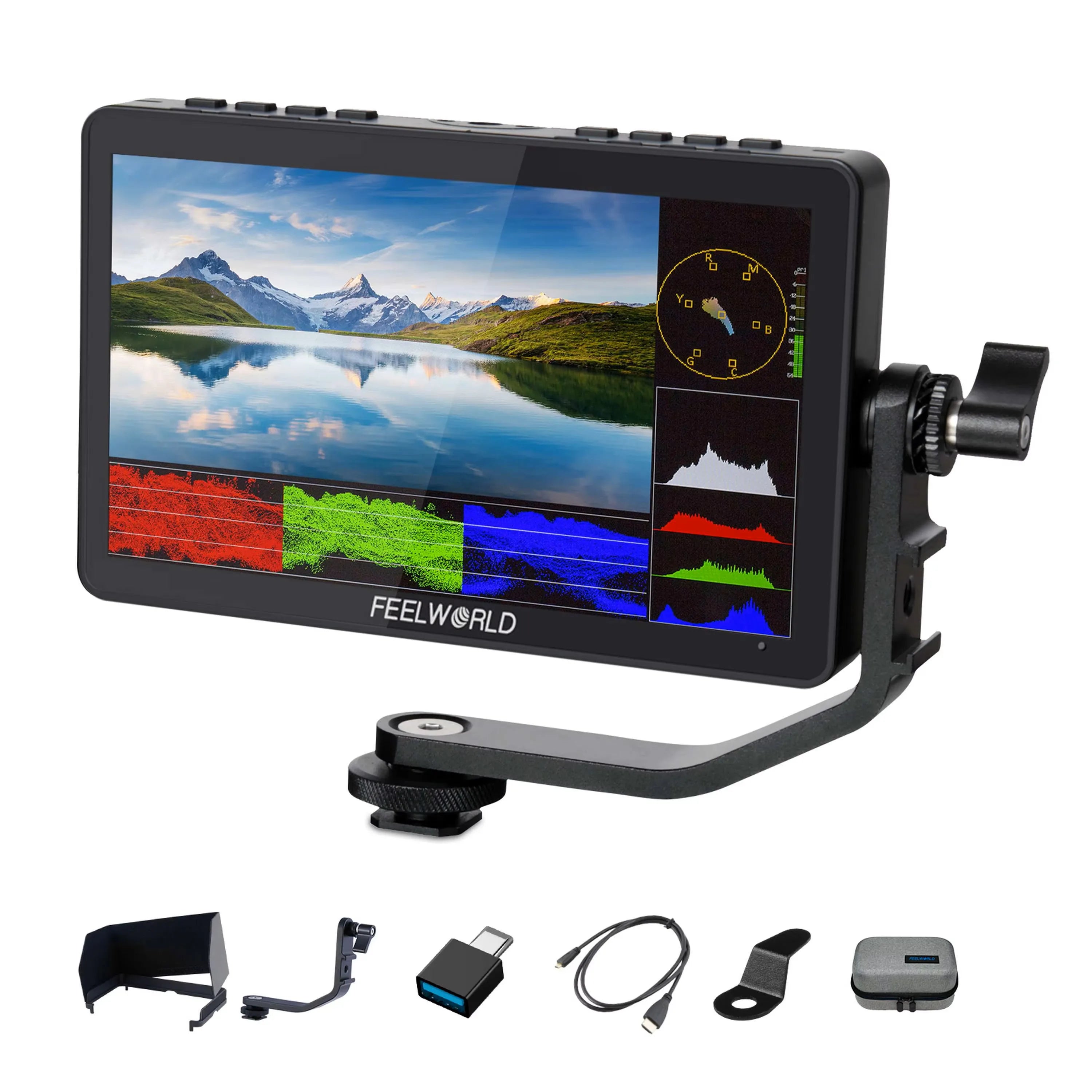 6 Inch FEELWORLD F5 PRO V4 3D LUT 4K HDMI Input Output Touch Screen Monitor for DSLR Camera Monitor Camera Dslr Field Monitor