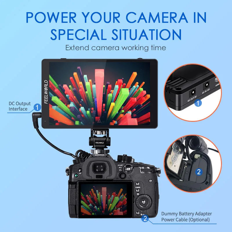 FEELWORLD F7 PRO 7" 4K 60Hz Camera Monitor for DSLR with 3D LUT Color Grading IPS Touch Screen 1920x1200 HDMI Input/Output