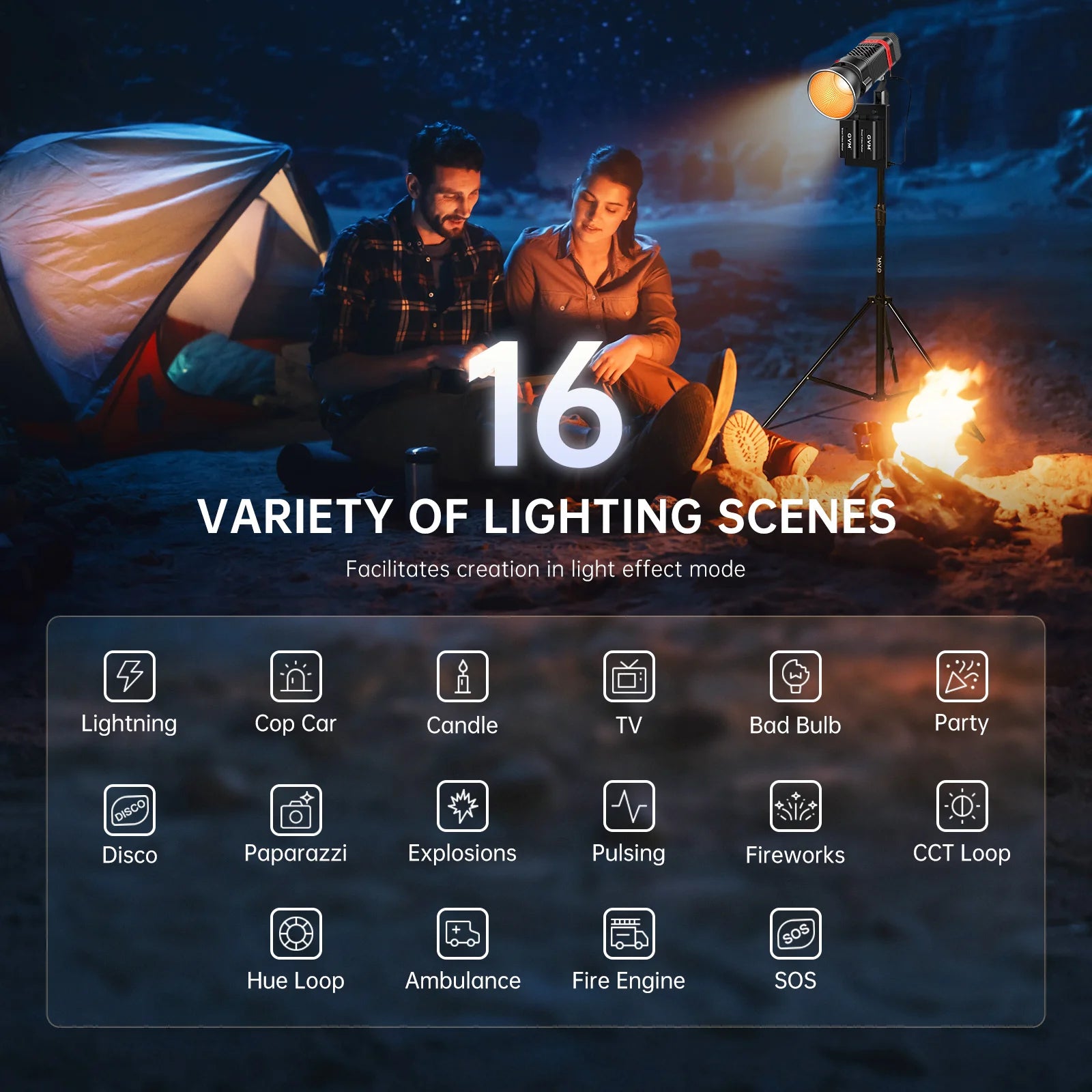 GVM PL60C RGB 60W COB LED Pocket Photography Lighting App Control 34100 Lux/0.5m Handheld Portable Studio Light