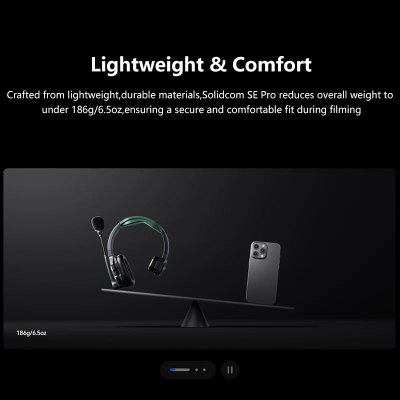 Hollyland Solidcom SE Pro Full Duplex 9-Users ENC Noise Cancellation Wireless Intercom Headset System 1300ft Team Communication