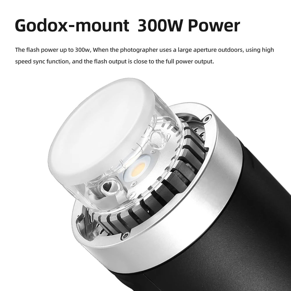 Godox Ad300pro II Wholesale Integrated Outdoor Portable Photography Flash with Wireless Remote Control Rechargeable 300W Metal