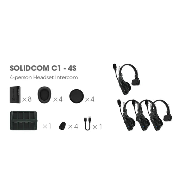 Hollyland Solidcom C1 Wireless Intercom Communication Headset Remote Single Ear Headphone Microphone 1000ft Los Range 350meter