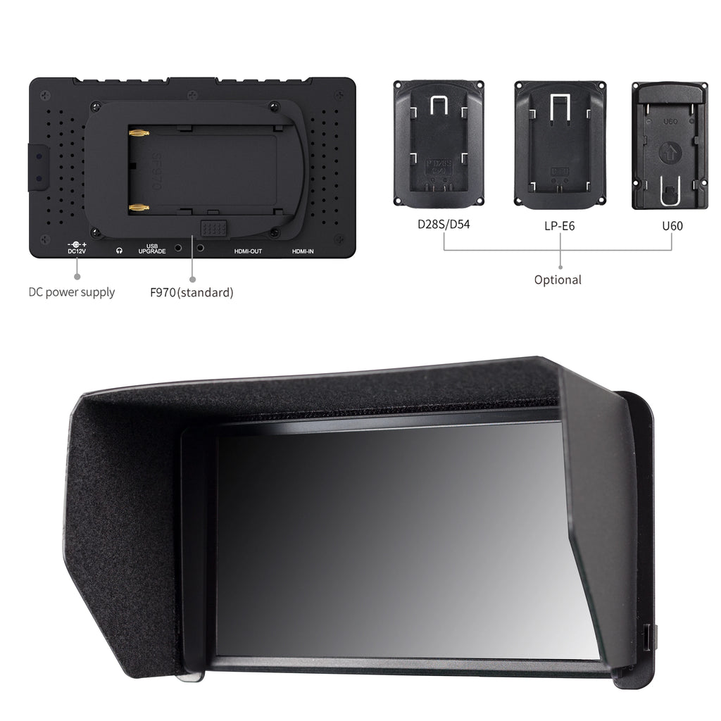 FEELWORLD F570 5.7" Full HD 1920x1080 On-camera Monitor with for Input/Output IPS Panel Stereo Headphone 460cd/m Brightness
