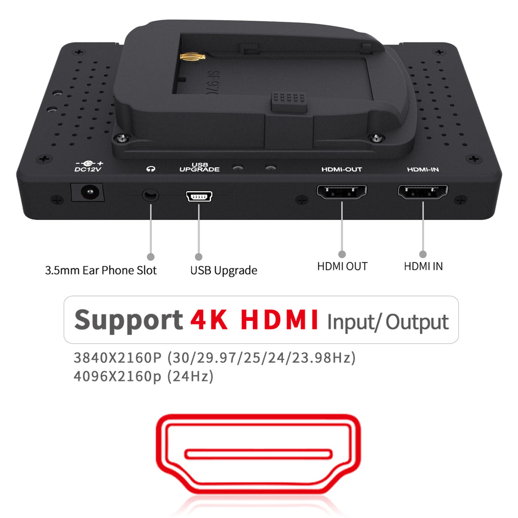 FEELWORLD F570 5.7" Full HD 1920x1080 On-camera Monitor with for Input/Output IPS Panel Stereo Headphone 460cd/m Brightness