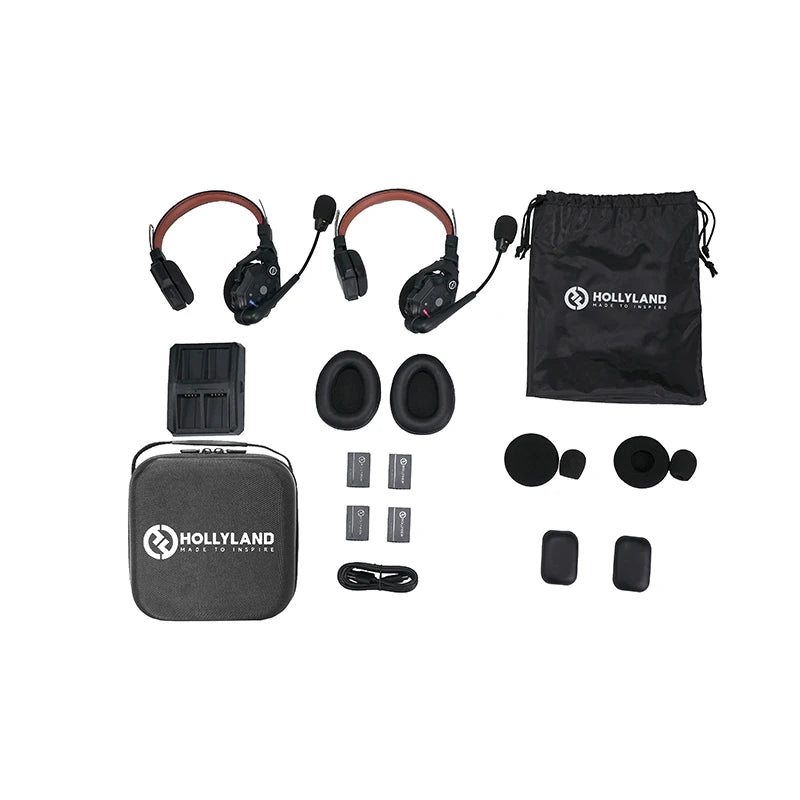 Hollyland Solidcom C1 Pro Wireless Intercom Headset System ENC Noise Cancellation for Church Drone Production Team Communication
