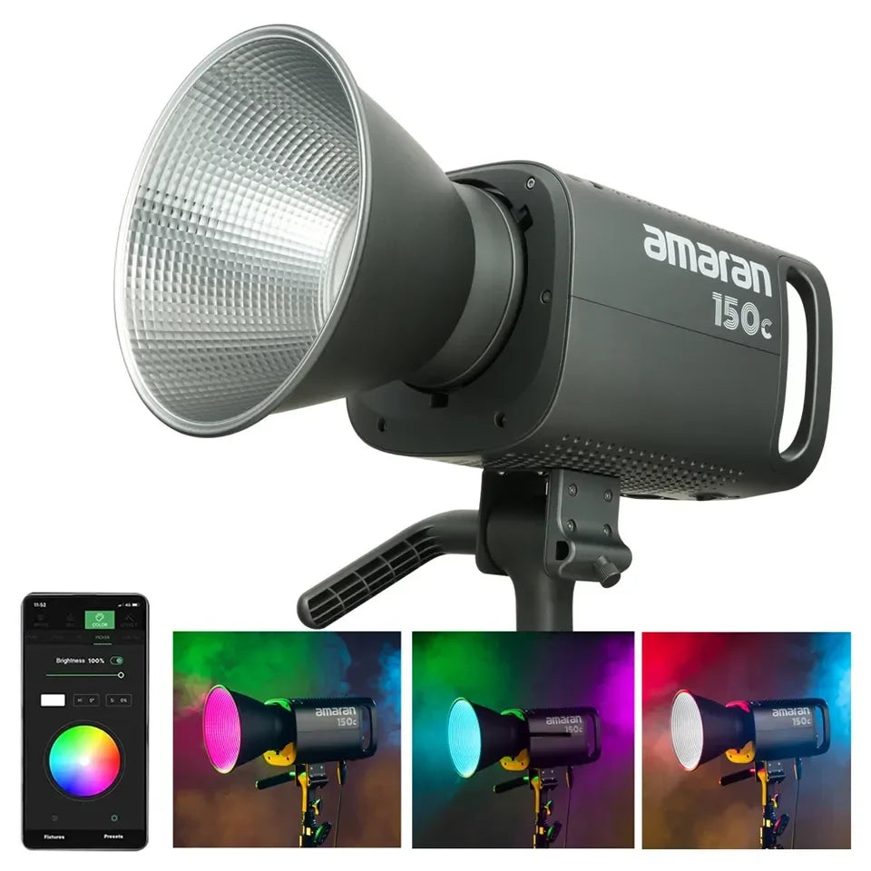 Aputure Amaran 150C/300C RGBWW Studio Full-Color LED Video Photography Light Bowens Mount DC for Live Streaming Video Recording