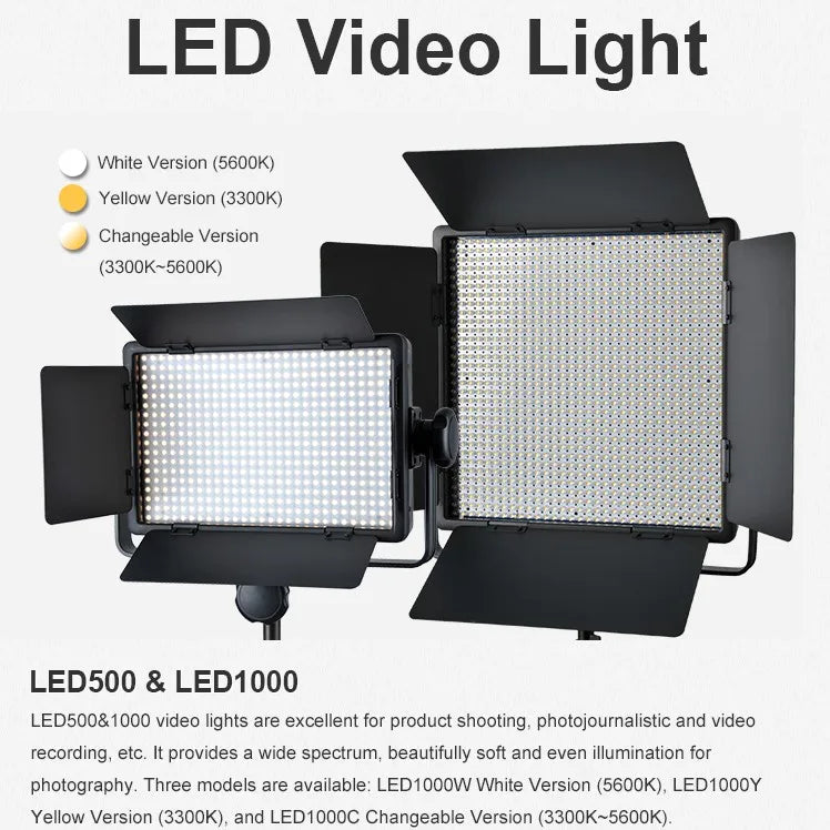 Brand-new 2X Godox LED500LR Studio LED Video Continuous Light 3300-5600K Godox Led Light Panel for Video