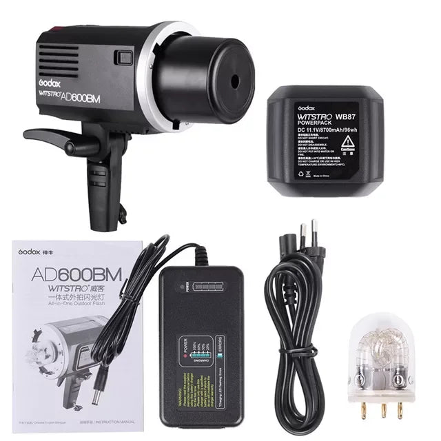 DF Wholesale Godox AD600B TTL 600W GN87 High-Speed Sync Photography Flash Studio Flash Strobe 2.4G Wireless 8700mAh