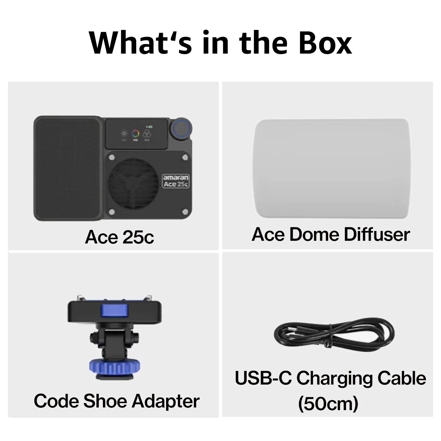 For Amaran Ace 25c Full-Color Mini Video LED Light RGBWW Pocket RGBWW with 2300K-10000K 4500mAh PD Fast Charging TikTok