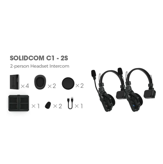 Hollyland Solidcom C1 Wireless Intercom Communication Headset Remote Single Ear Headphone Microphone 1000ft Los Range 350meter