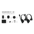 Hollyland Solidcom C1 Wireless Intercom Communication Headset Remote Single Ear Headphone Microphone 1000ft Los Range 350meter