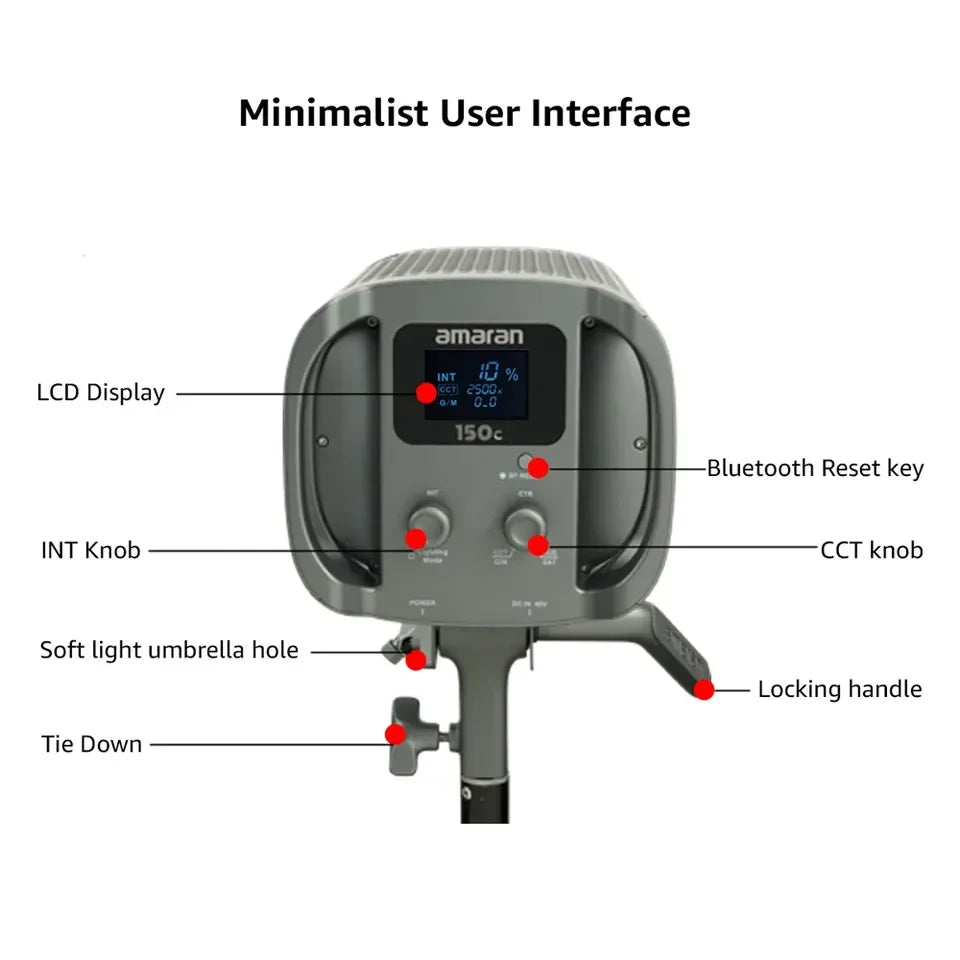Aputure Amaran 150C/300C RGBWW Studio Full-Color LED Video Photography Light Bowens Mount DC for Live Streaming Video Recording
