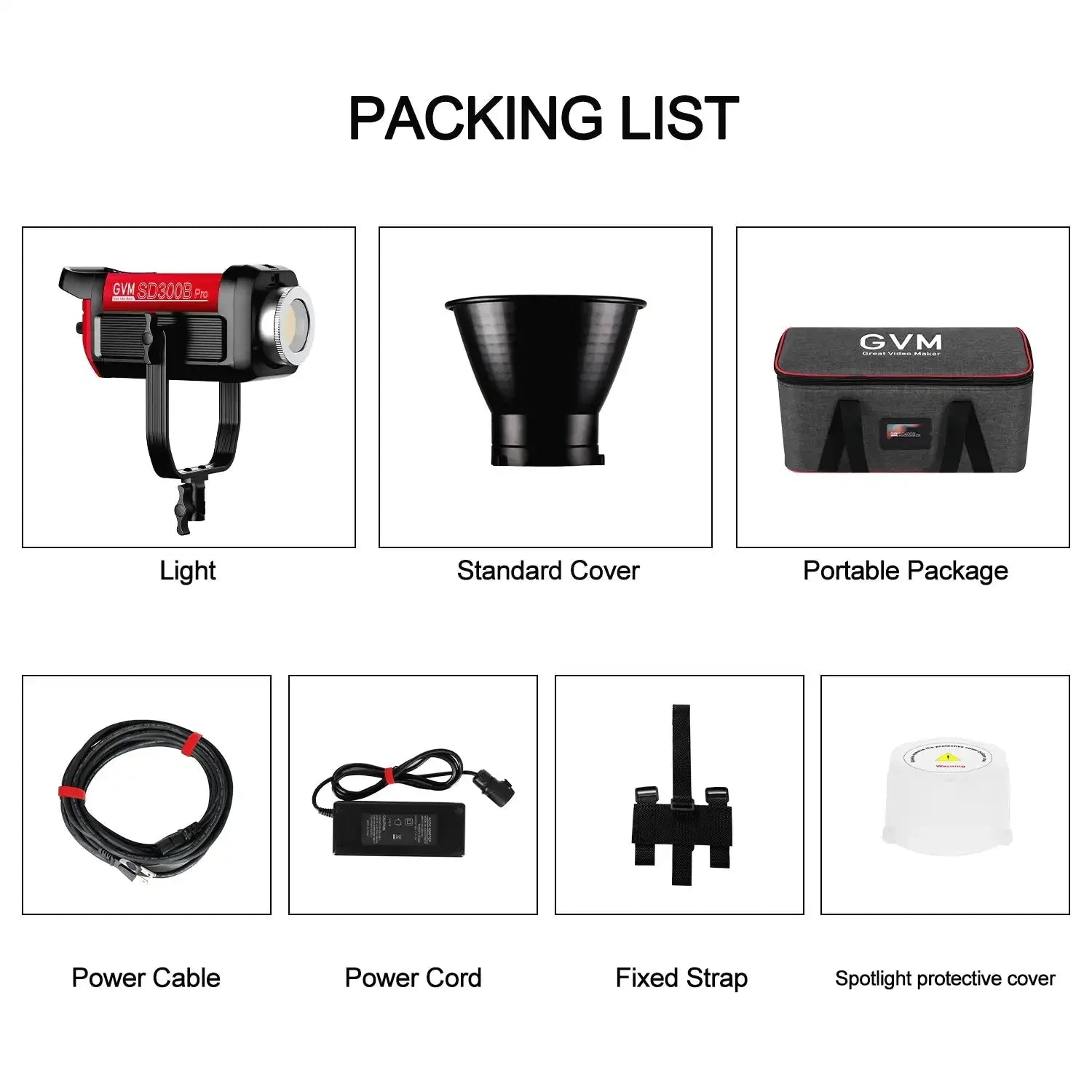 GVM Official PRO SD300B 300W DMX-Controlled LED Light for Professional Video Production  2700-6800K CCT CRI 97