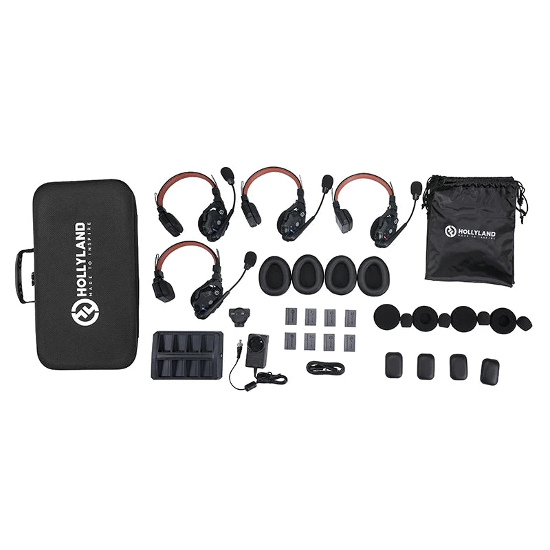 Hollyland Solidcom C1 Pro Wireless Intercom Headset System ENC Noise Cancellation for Church Drone Production Team Communication