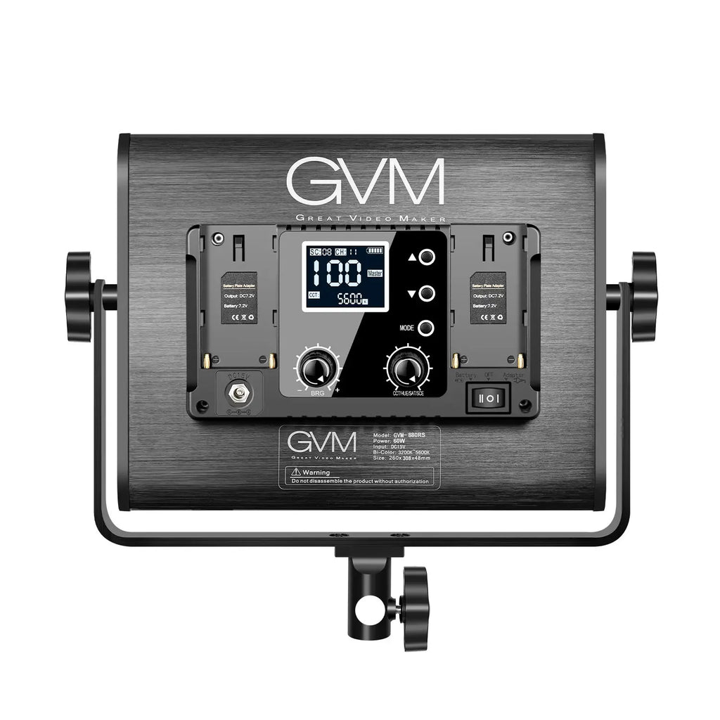 Gvm 880RS 2L 60w Rgb Led Video Light Kit Gaming Streaming Photography Bluetooth Control Dimmable Panel
