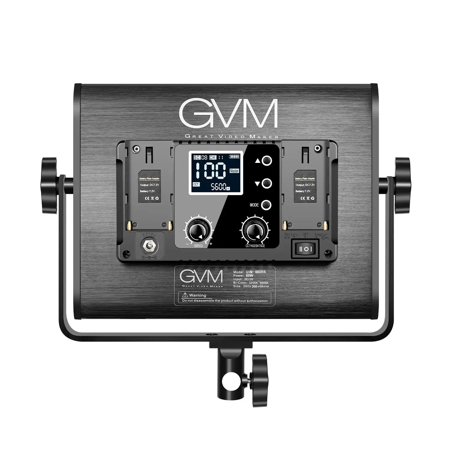 Gvm 880RS 2L 60w Rgb Led Video Light Kit Gaming Streaming Photography Bluetooth Control Dimmable Panel