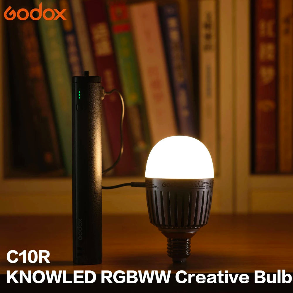 Godox KNOWLED C10R 12W RGBWW Smart Bulb CCT Range 2000K-10000K Videography App Compatible for Wireless Control Without Battery