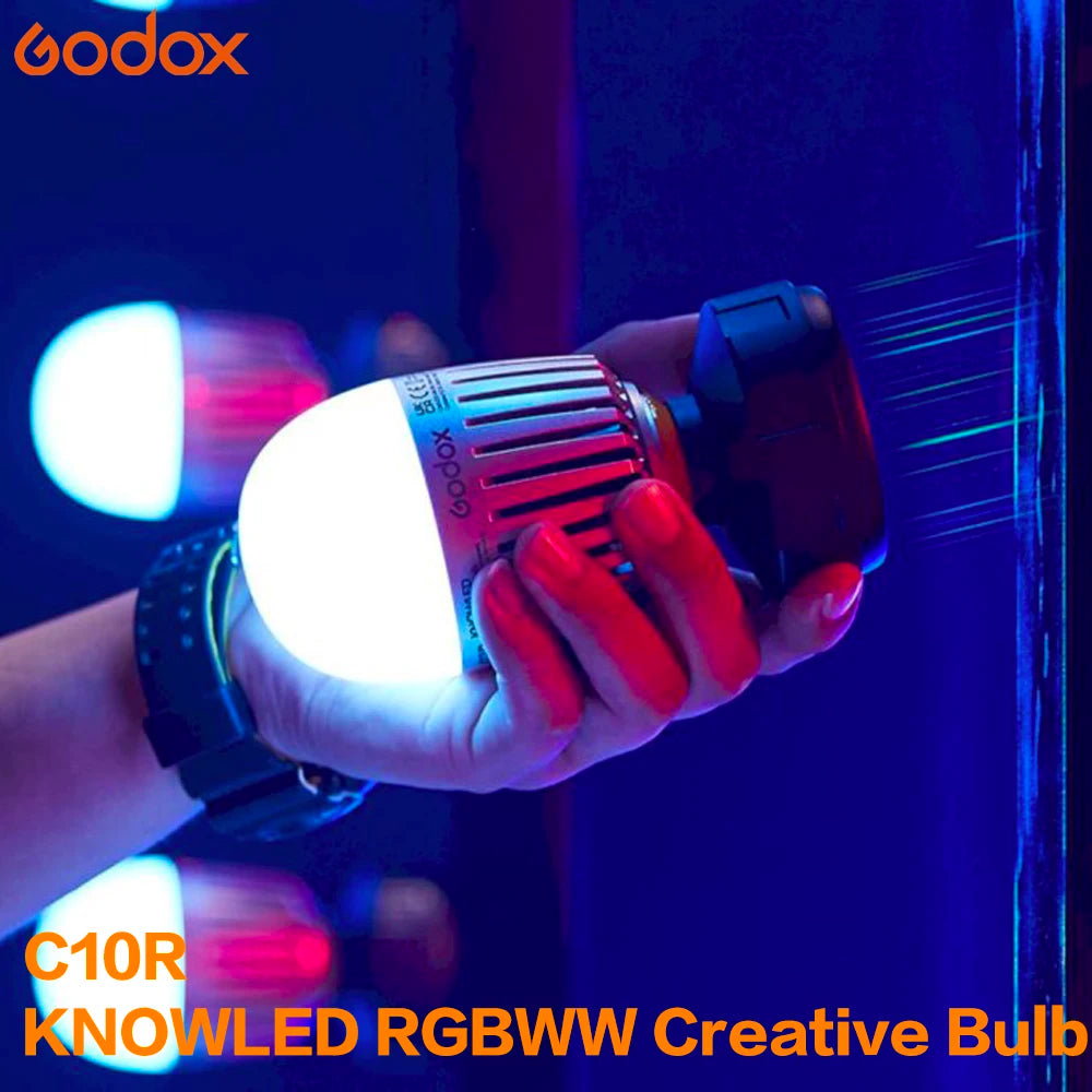 Godox KNOWLED C10R 12W RGBWW Smart Bulb CCT Range 2000K-10000K Videography App Compatible for Wireless Control Without Battery