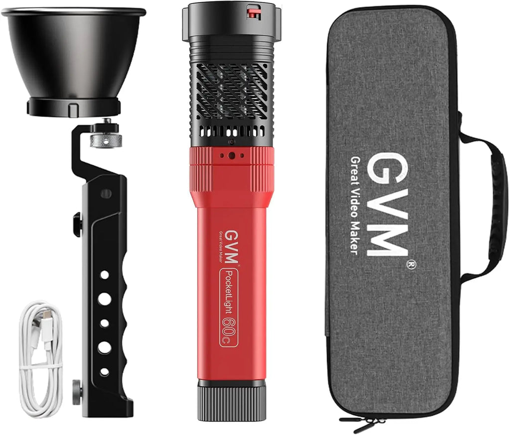 GVM Official PD60B PD60C Bi-Color RGB 60W COB Photography Lighting Portable Studio Light Handheld With App Control 34200lux/0.5m