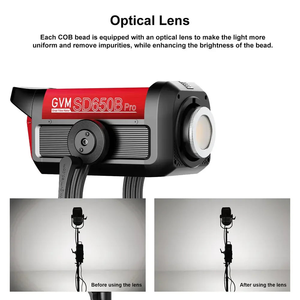 GVM Pro SD650B Bowen Mount Continuous Output Adjustable Photography Remote App 650W LED Video Shooting Studio Light