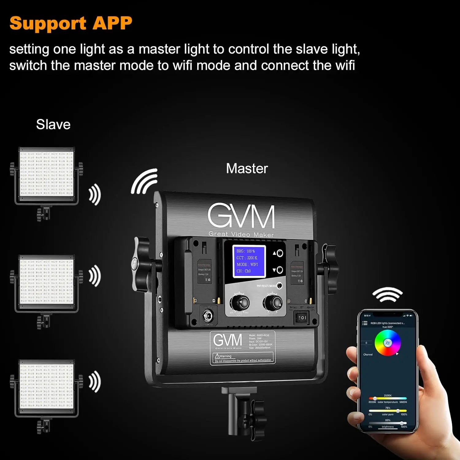 GVM 800D 2 Pieces RGB LED Video Light Panel Best Seller Professional Photography Fill Light Kit with APP Control Studio Light