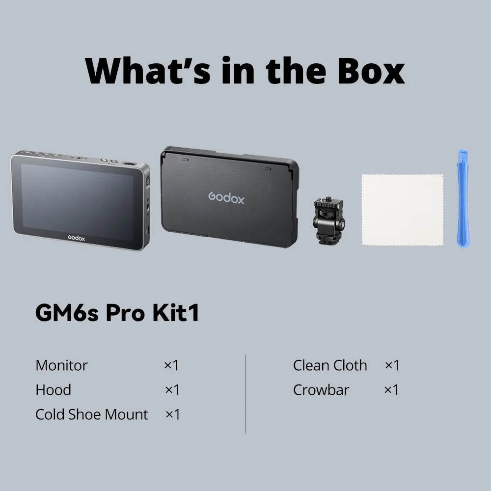 Godox GM6S Pro 5.5 Inch 10W 4K Ultra Bright Camera Monitor DSLR 3D LUT Touch Screen IPS FHD 1920x1080 Video 4K HDMI Field Monit