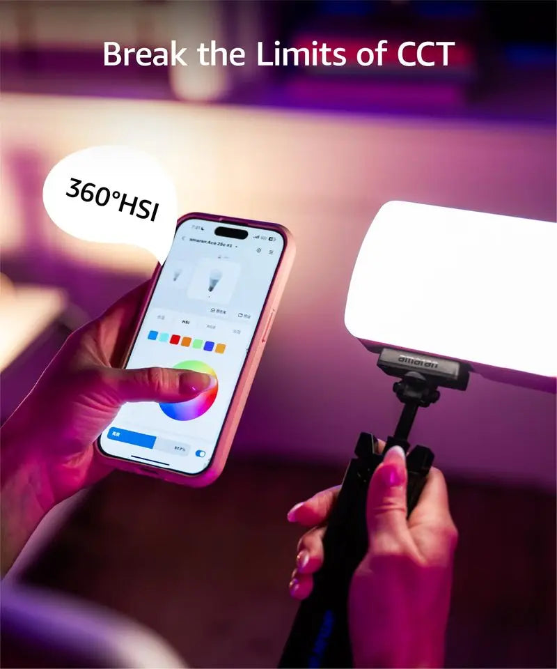 For Amaran Ace 25c Full-Color Mini Video LED Light RGBWW Pocket RGBWW with 2300K-10000K 4500mAh PD Fast Charging TikTok