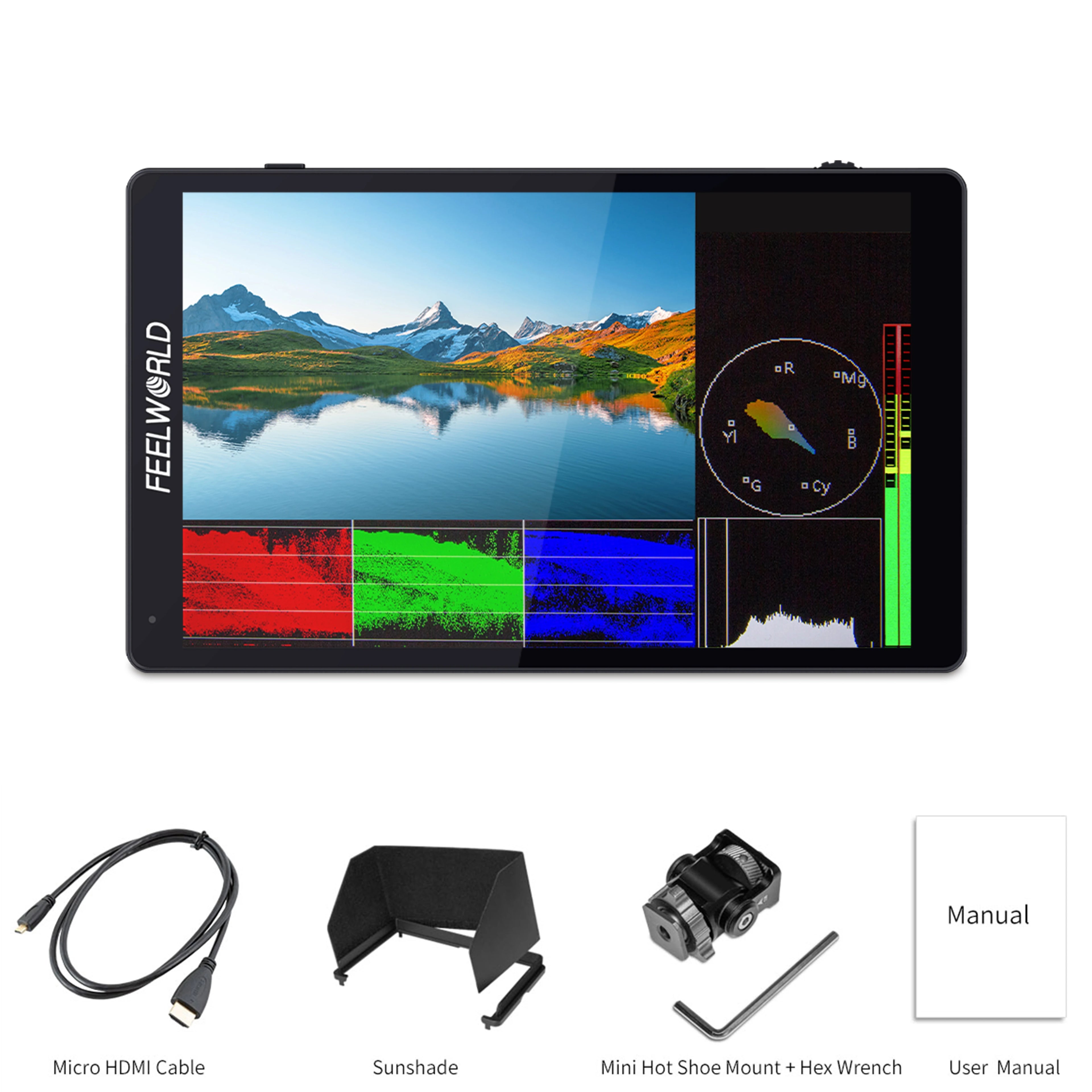 FEELWORLD F7 PRO 7" 4K 60Hz Camera Monitor for DSLR with 3D LUT Color Grading IPS Touch Screen 1920x1200 HDMI Input/Output