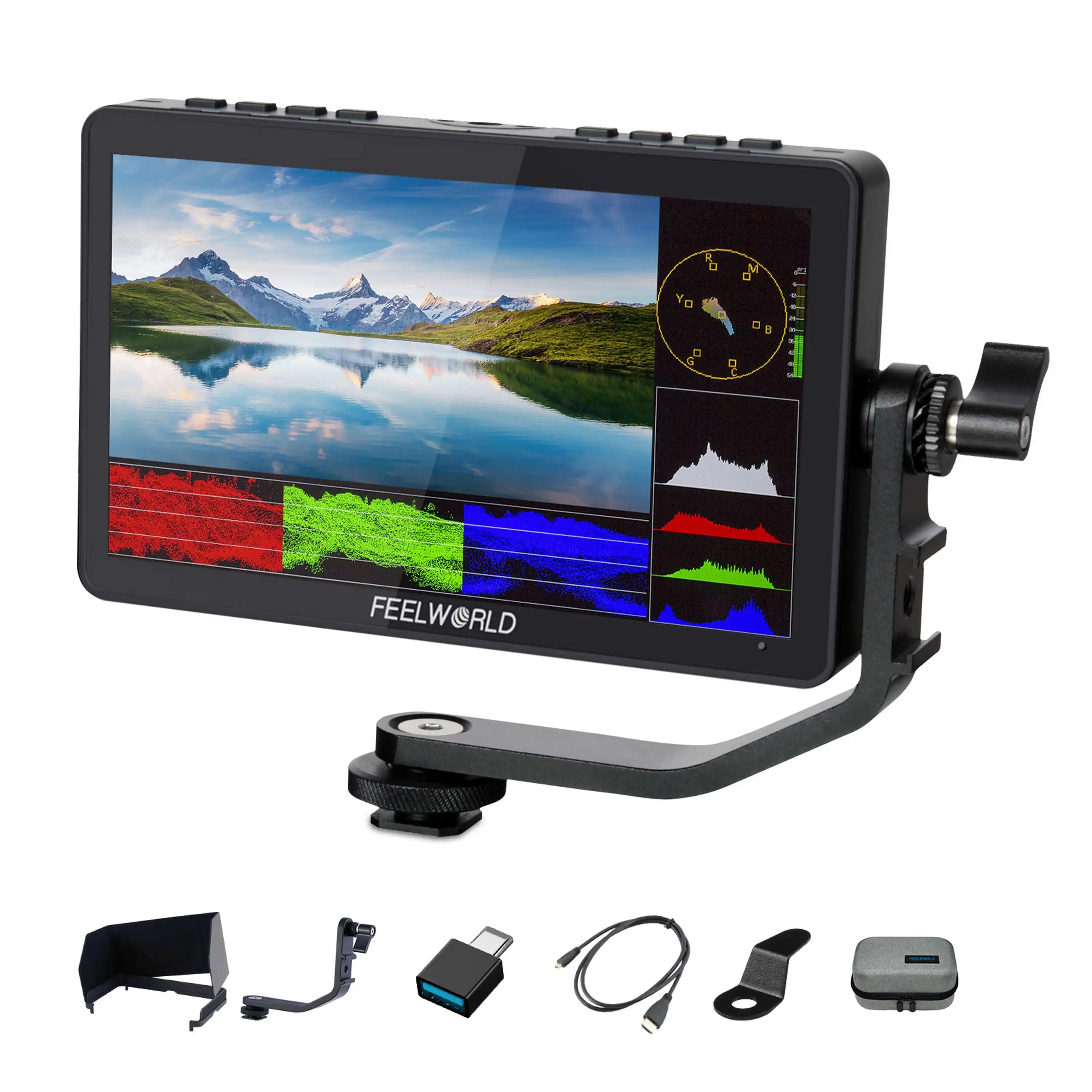 6 Inch FEELWORLD F5 PRO V4 3D LUT 4K HDMI Input Output Touch Screen Monitor for DSLR Camera Monitor Camera Dslr Field Monitor