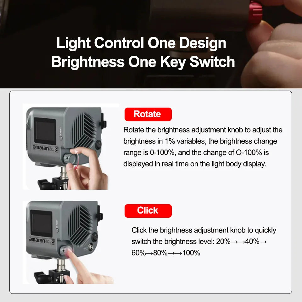 For for 60D S Series COB LED Video Light Mini 60W AC/DC Powered 2700K-6500K Photography & Studio Lighting