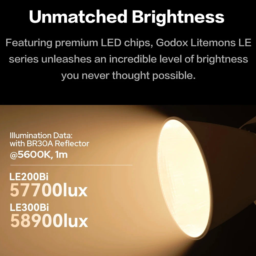 New Godox LITEMONS LE600Bi Bi-color LED Light Photography COB Video Light Live Short Videos for Filmmaking Live Streaming