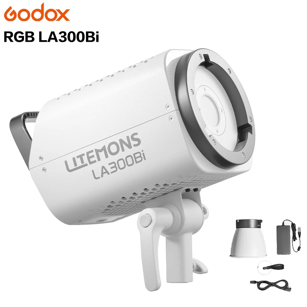 Godox Litemons LA300Bi LED Light Two-color Video Light 3300-7500K LED COB Bowens Mount Photography Lighting App Control