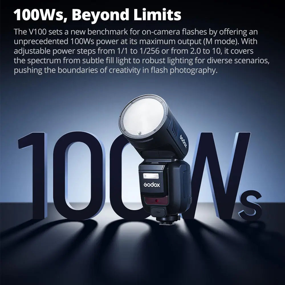 Godox V100C V100 C V100-C USA Version Round Head Camera Flash Speedlite Speed light