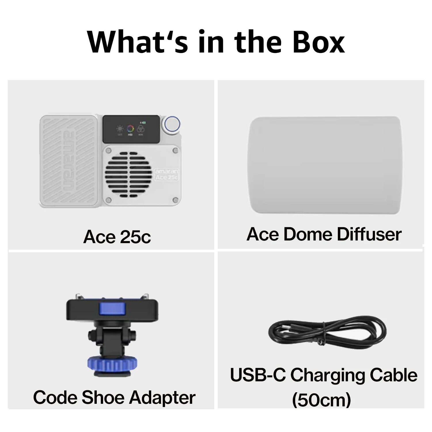 For Amaran Ace 25c Full-Color Mini Video LED Light RGBWW Pocket RGBWW with 2300K-10000K 4500mAh PD Fast Charging TikTok
