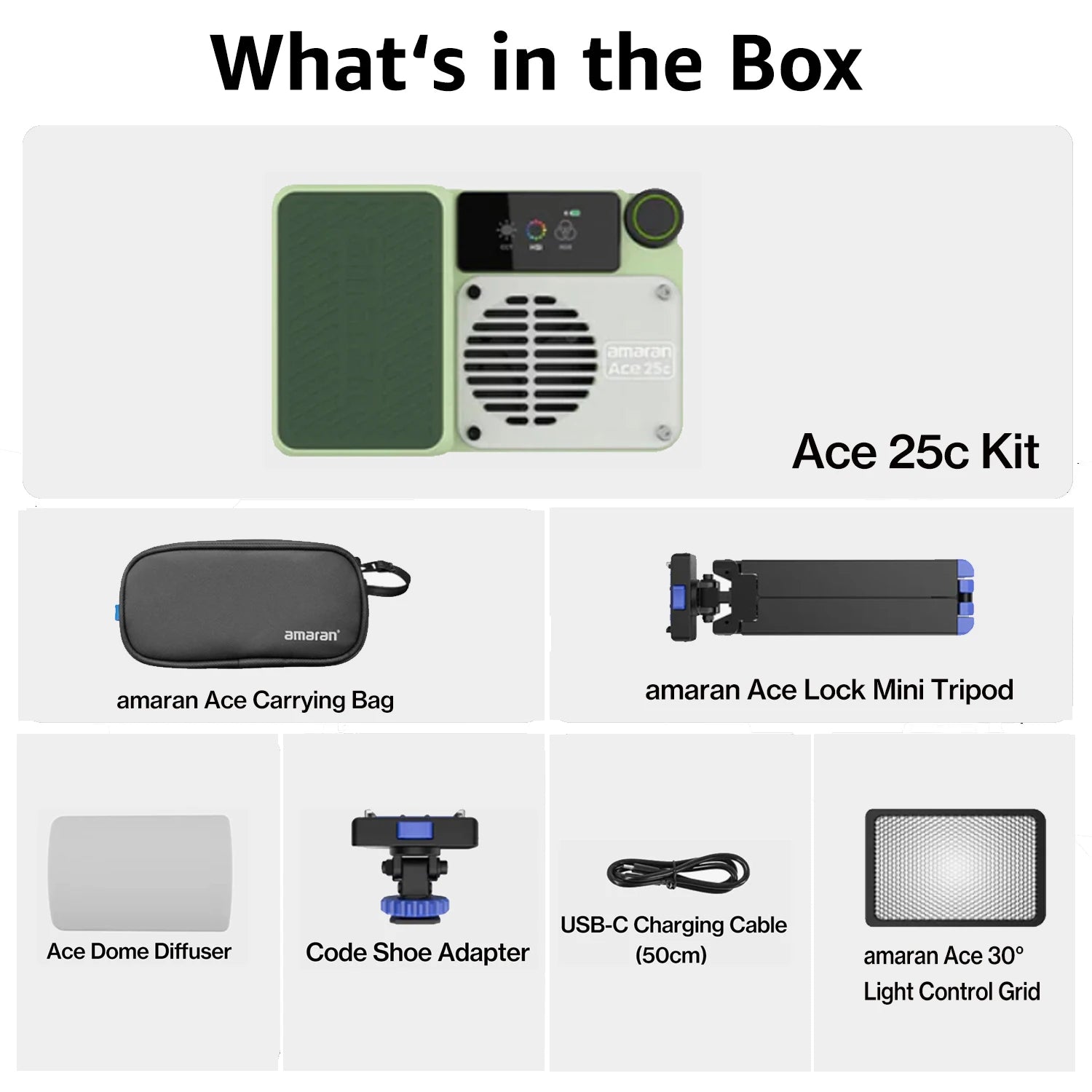 For Amaran Ace 25c Full-Color Mini Video LED Light RGBWW Pocket RGBWW with 2300K-10000K 4500mAh PD Fast Charging TikTok