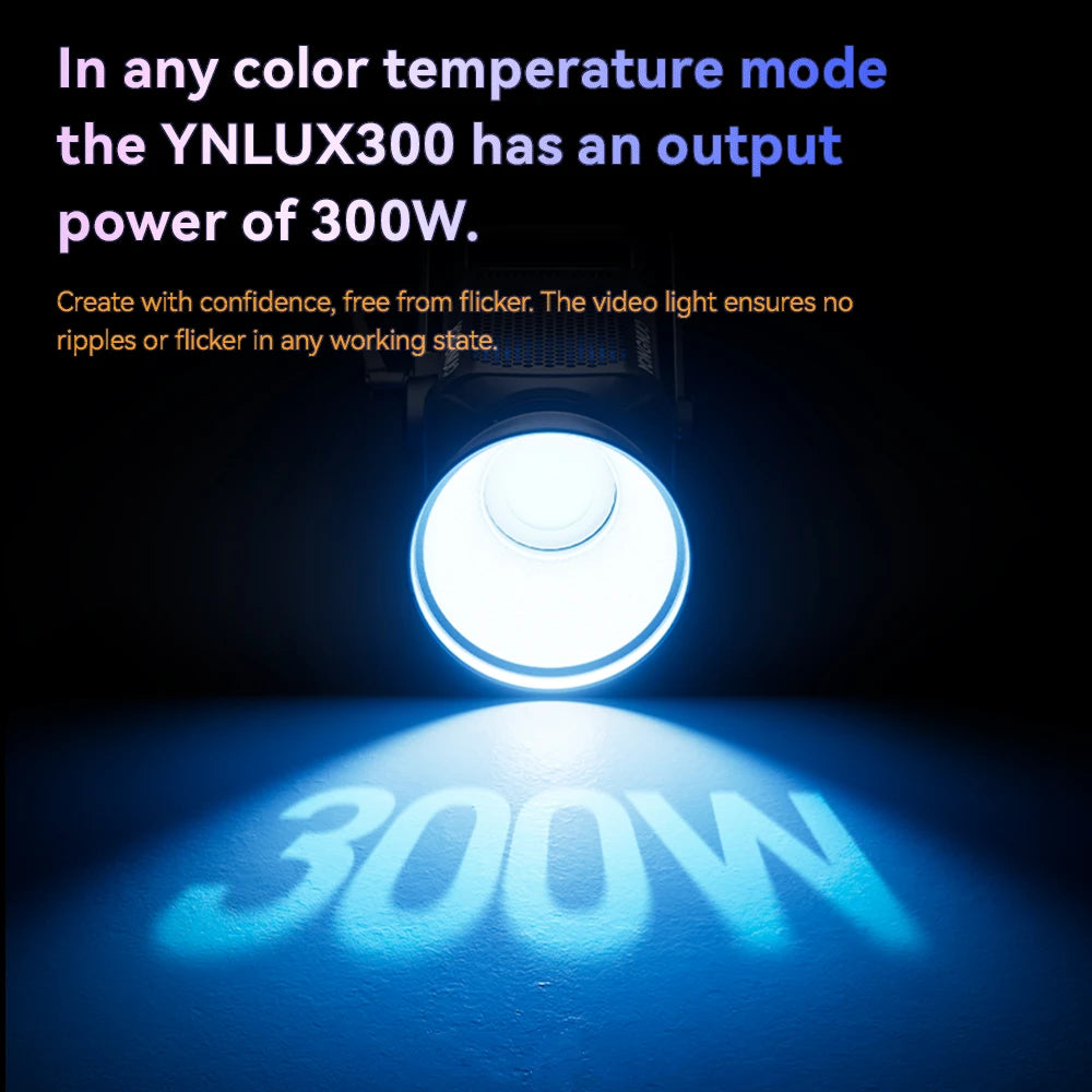 Yongnuo YNLUX300 RGB Led Video Light  2000k-10000K Bi-color APP Control for Live Streaming Photo Video Recording by Aputure