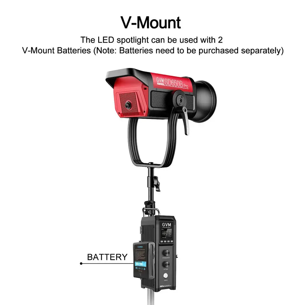 GVM Pro SD650B Bowen Mount Continuous Output Adjustable Photography Remote App 650W LED Video Shooting Studio Light