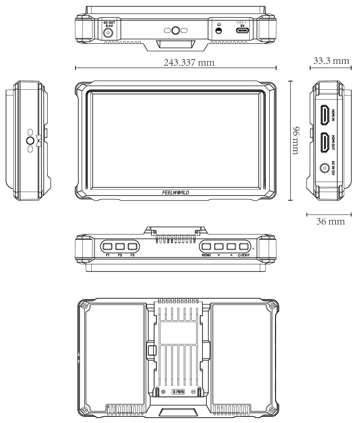 FEELWORLD FW568 PRO 6" 1200nit High Bright Camera Monitor W/ 4K HDMI 60Hz & 3D LUT Support LOGO Custom OEM Factory Direct
