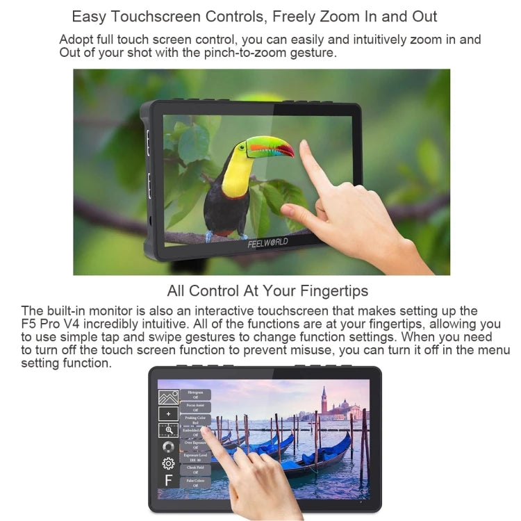 Affordable Price FEELWORLD F5 Pro V4 6 Inch Touch Screen DSLR Camera Field Monitor, 3D Photography Camera Monitor