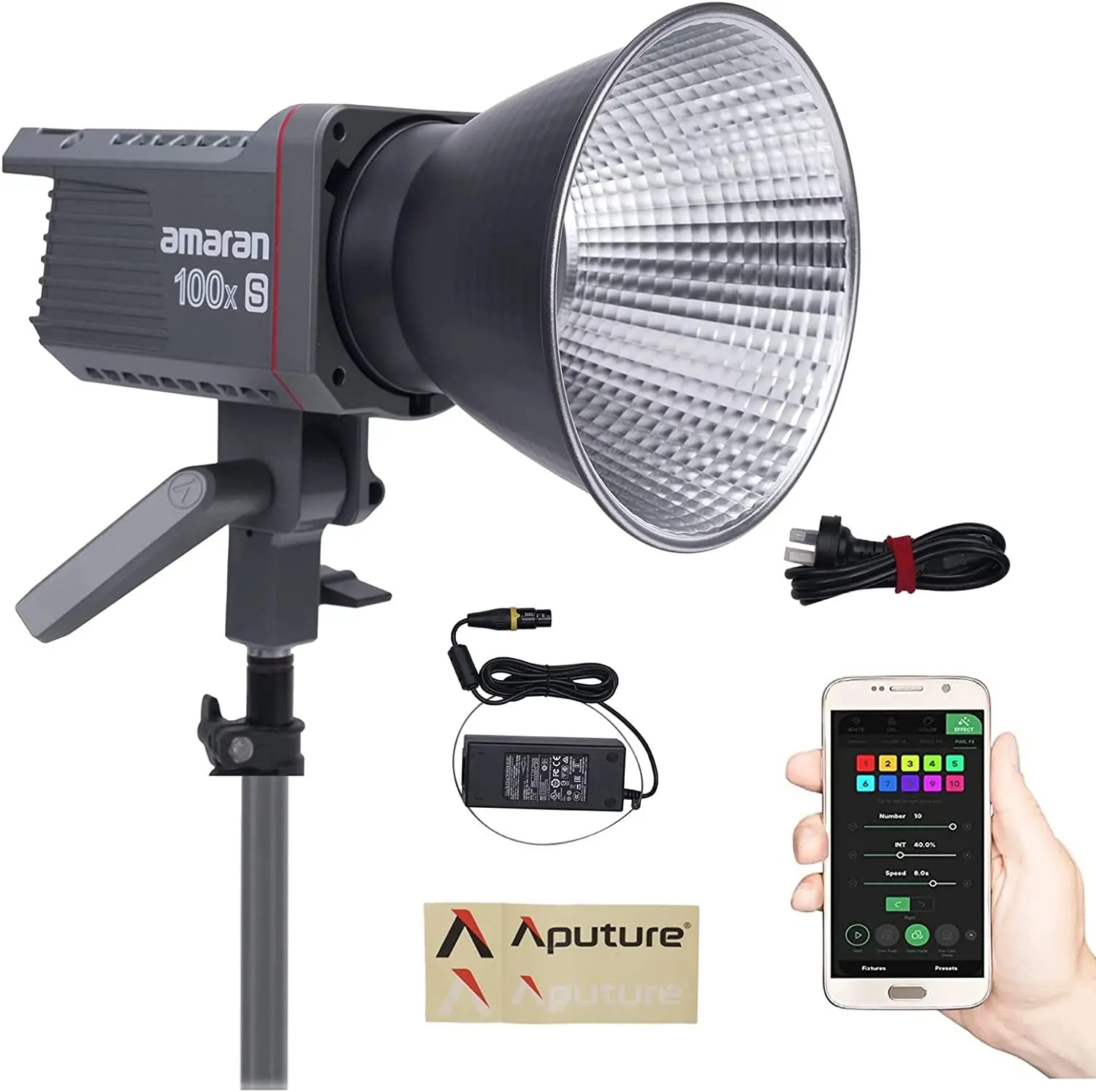 Amaran 100x S 100W Bi-Color LED Video Light for Studio Bowens Mount Silent Fan Live Streaming Photography Aputure Private