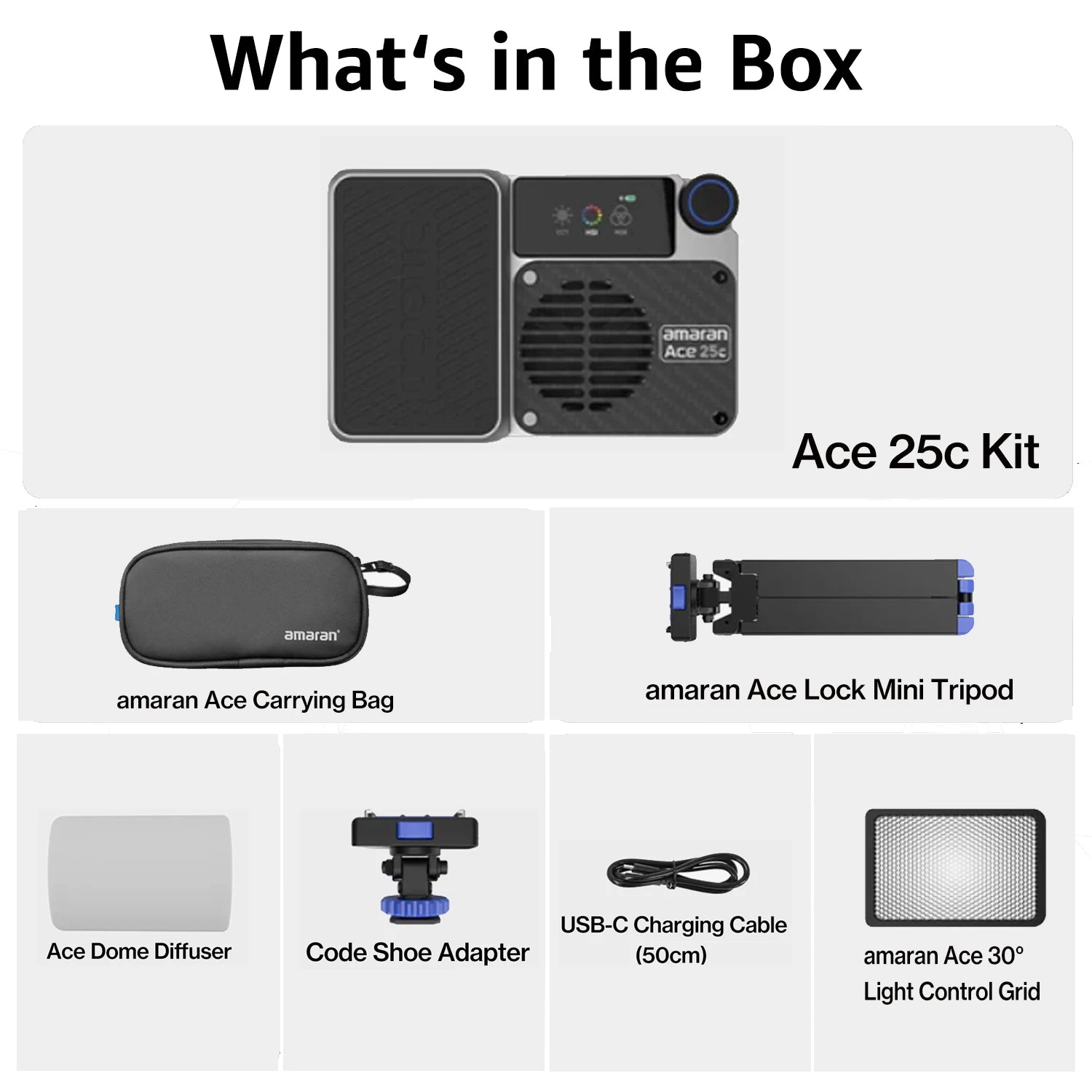 For Amaran Ace 25c Full-Color Mini Video LED Light RGBWW Pocket RGBWW with 2300K-10000K 4500mAh PD Fast Charging TikTok